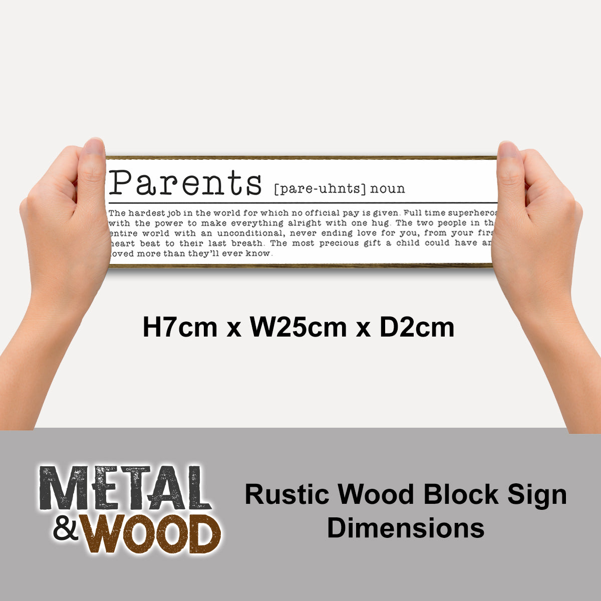 Parents Mini Rustic Sign